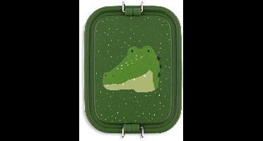 Trixie | Brooddoos klein - Mr. Alligator - RSV Lunchbox voor kinderen - Makkelijk te openen Broodtrommel – Groen