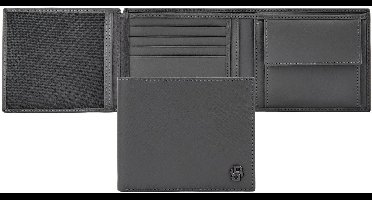 Portefeuille met muntvak en flap Double B Saffiano