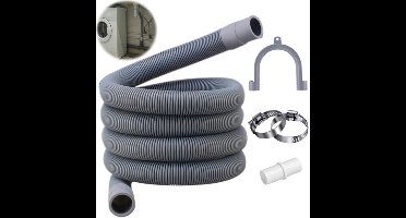 Universele afvoerslang verlengstuk voor wasmachines en vaatwassers, inclusief slangverbinding en slangklemmen voor eenvoudige installatie en betrouwbare afvoer