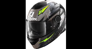 SHARK SPARTAN 1.2 ADRIAN PARASSOL Motorhelm integraalhelm Mat Antraciet Zwart Geel - Maat XS