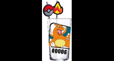 Stor Pokémon Glass Tumbler met Straws Charizard 480 ml Kitchen- and Tableware
