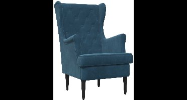 vidaXL - Fauteuil - Blauw - Fluweel