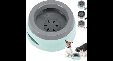 Waterbak Voor Honden - 750 Ml - Lekvrije Splash Guard Voedingsbak - Hondenbakken - Kattenbak - Dieren Antislip Auto Reisbak Drinkbak - Plastic Afneembare Draagbare Waterbak - Blauw - 18,9x15,3x8 cm