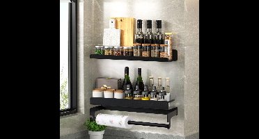 DailySupplies® Kruidenrek Ophangbaar - Kruidenpotjes Lade Organizer - Kruidenrekken - Zwart