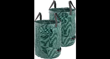 Progarden Tuinafvalzak - 2x - opvouwbaar - groot formaat - groen - 125 liter - bladeren opruimen