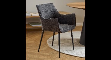 2x Sohome Eetkamerstoel Lynlee Structuurstof - Donkergrijs