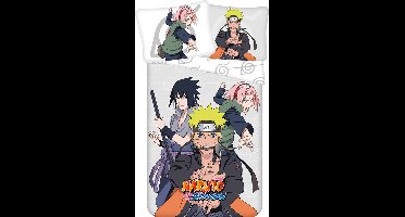 Naruto Dekbedovertrek grijs 140 x 200 cm Katoen 70 x 90 cm