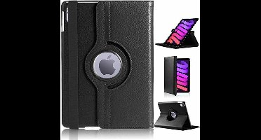Tablet Hoes geschikt voor iPad Mini 7 (A17 Pro 2024) hoes 360° draaibare Bookcase - Zwart