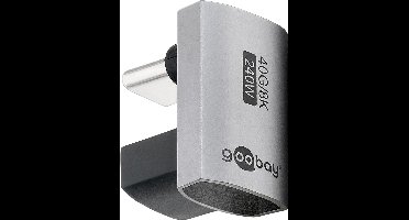 Goobay USB-C haakse adapter | haaks (U-bocht) | USB4 40 Gbps | PD 240W | 8K 60Hz | aluminium