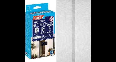 tesa INSECT STOP H&L Fly Screen Premium for Doors - hor voor deur met klittenband, verwijderbaar, antraciet - 120 x 250 cm