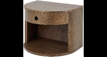 Sohome Zwevend Halfrond Nachtkastje Christobal Eikenfineer, Met 1 lade - Bruin