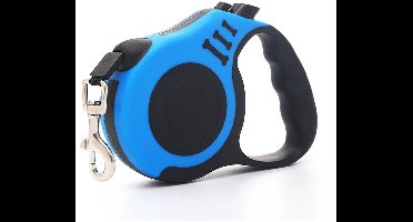 Oneay Intrekbare hondenriem 5 meter – Automatische telescopische lijn met antisliphandvat, geschikt voor kleine en middelgrote honden tot 15 kg – Blauw