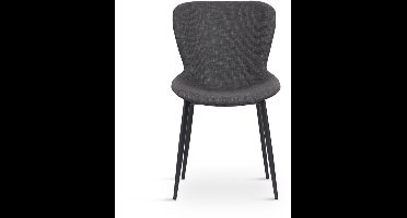 Giga Living Eetkamerstoel Ross - Donkergrijs - Metaal & Polyester - Set van 2