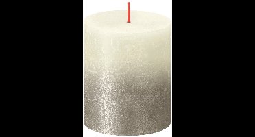 Bolsius - Rustiek stompkaars - Fading metallic - 80/68 - 1 Stuk - Soft Pearl + Champagne