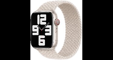 Apple Gevlochten solobandje voor de Apple Watch | 44/45/46/49 mm - Maat 7 - Starlight