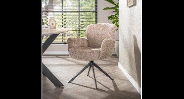 Eetkamerstoel Forza draaibaar - Hoven zand - eetkamerstoelen set van 2