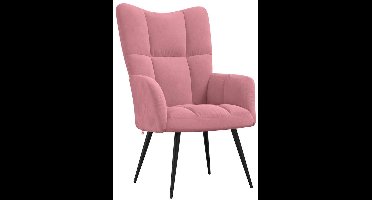 vidaXL - Relaxstoel - fluweel - roze