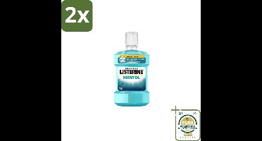 Listerine – Mondwater – Cool Mint – 500 ml - Voordeelverpakking - 2 stuks - Tandenpoetsen - Frisse adem