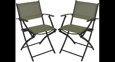 Redcliffs Klapstoel - 2x - groen - opklapbaar - 46 x 52 x 85 cm - staal/polyester - campingstoel/tuinstoel