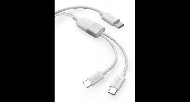 SBS TECABLETCC2IN1 USB-kabel 1,5 m USB C Wit