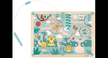 Janod - Tropik - Magnetisch doolhof - Houten speelgoed - Educatief spel - Fijne motoriek - Vanaf 2 jaar