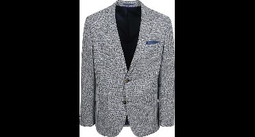 Suitable Colbert Grou Check Royal Blauw - Maat 54 - Heren blazer