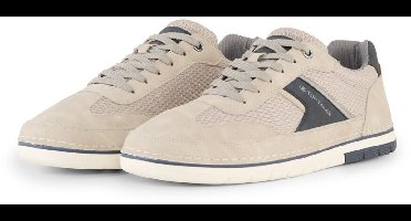 Tom Tailor - Sneakers met mesh inzetstukken - Maat 40 - stone