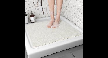 Badkamer antislip mat 50x80 cm - Antislip badkuip mat - Douche antislip mat - Snel drogende badmat, voetenborstel mat - Geschikt voor badkuip, vloer, badkamer, keuken, huis en hotel (Wit)