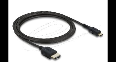 Premium Micro HDMI - HDMI kabel | Slimline | HDMI2.1 (8K 60Hz + HDR) | zwart | 2 meter