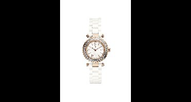 Gc Gc Mini Chic Quartz Analoog Horloge Wit En Roségoud Case: 100% Stainless Steel | Armband: 100% Ceramic 28 mm X70126L1S