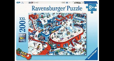 Ravensburger – Drukte in het Winterdorp – Kinderpuzzel – 200 XXL Stukjes