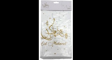 Tafelkleed Eid Mubarak - Wit & Goud - 120x180cm