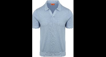 Suitable Polo Riva Compact Staal Blauw - Maat M - Heren - Polo shirt Heren met Korte mouw