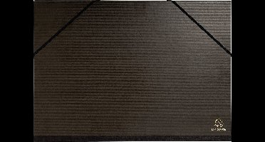 Exacompta 4x Tekenmap Kraft zwart vernist - met elastieken en 3 kleppen 32x45cm - A3 - Zwart - 548015E