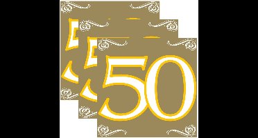 Folat 50 jaar feest tafel servetten - 60x stuks - verjaardag/jubileum - 33 x 33 cm - versiering