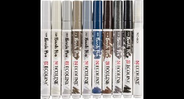 Brushpen talens ecoline set 10 stuks grijs | 3 stuks