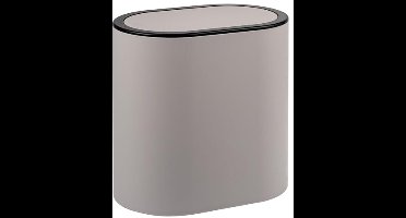 Ovale cosmetica-emmer met kanteldeksel en beschermpads voor badkamer of gastentoilet - 6 liter