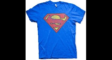 DC Comics Superman Heren Tshirt -S- Washed Shield Blauw