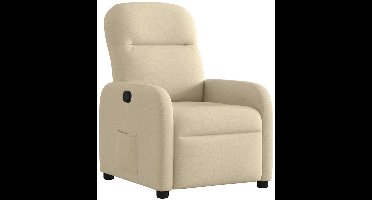 vidaXL - Fauteuil - verstelbaar - stof - crèmekleurig