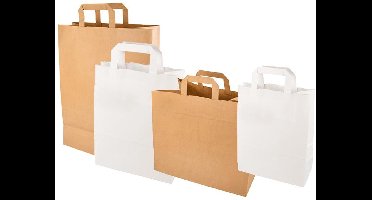 50 Draagtassen, papier 44 cm x 32 cm x 17 cm wit met handvaten