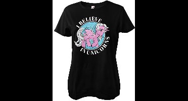 My Little Pony Damen I Believe In Unicorns Girly Tee Black-XL