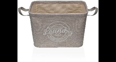 Wasmand Versa Grijs Polyester PVC Metaal EVA 38 x 25 x 26 cm