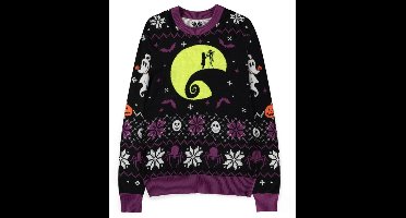 Disney The Nightmare Before Christmas - Knitted Kersttrui - L - Zwart
