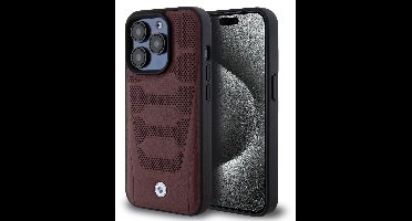 BMW Back Cover - iPhone 15 Pro Hoesje - Burgundy - Schokabsorberend - Geperforeerd Design