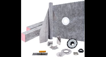 Douchesysteem – Douchebak – Doucheset – Douchevloer – Douchebasis – EPS Schuim 1219x1219 mm – Waterdicht Met 5° Afschot En Roestvrij Stalen Afvoerrooster