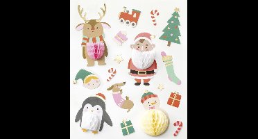 Kerststickers met honingraatvorm
