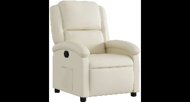 vidaXL - Relaxfauteuil - crèmekleurig - kunstleer