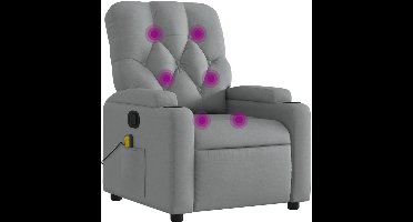 vidaXL - Massagestoel - met - lichtgrijze - stof