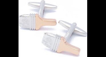 Manchetknopen - Verfkwast Schilder Goud en Zilver