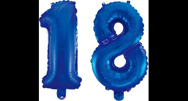 Folieballon 18 jaar blauw 86cm